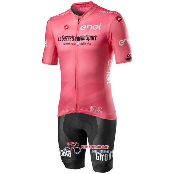 Giro d'Italia Fietsshirt Met Korte Mouwen 2020 en Korte Koersbroek Roze